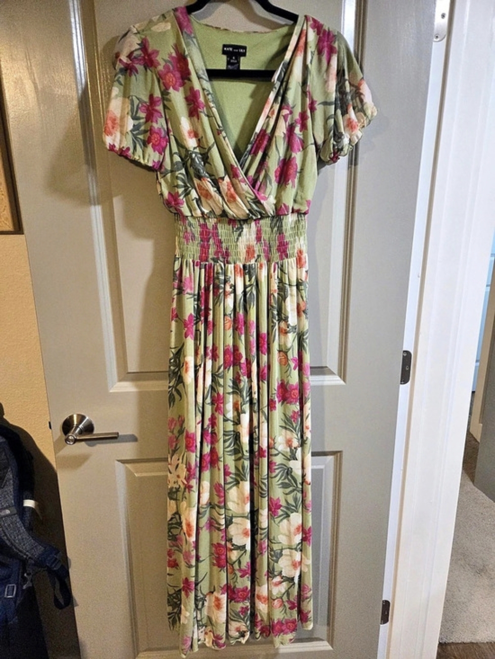 Kate and Lily Floral Maxi Dress in Green & Pink Size 4